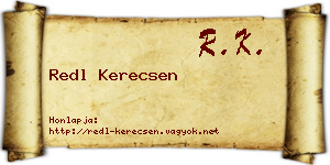 Redl Kerecsen névjegykártya